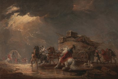 Baggage Wagons in a Thunderstorm by Luke Clennell